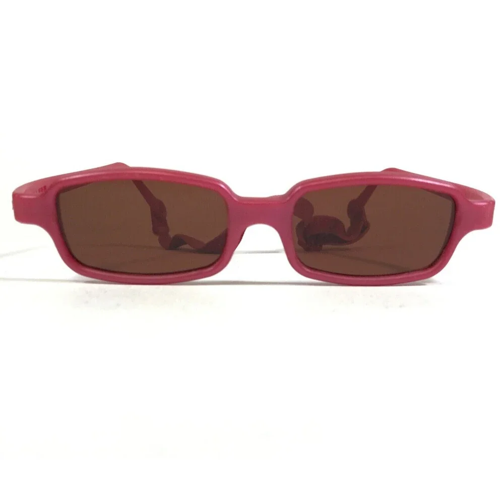 Miraflex Sunglasses NEW BABY 2 Pink Rectangular Frames with Red Lenses